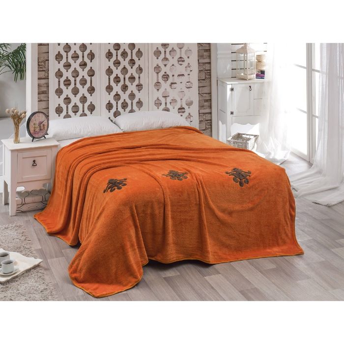 Покрывало Damask, размер 200 × 220 см, велсофт 240 г/м2, кирпичный