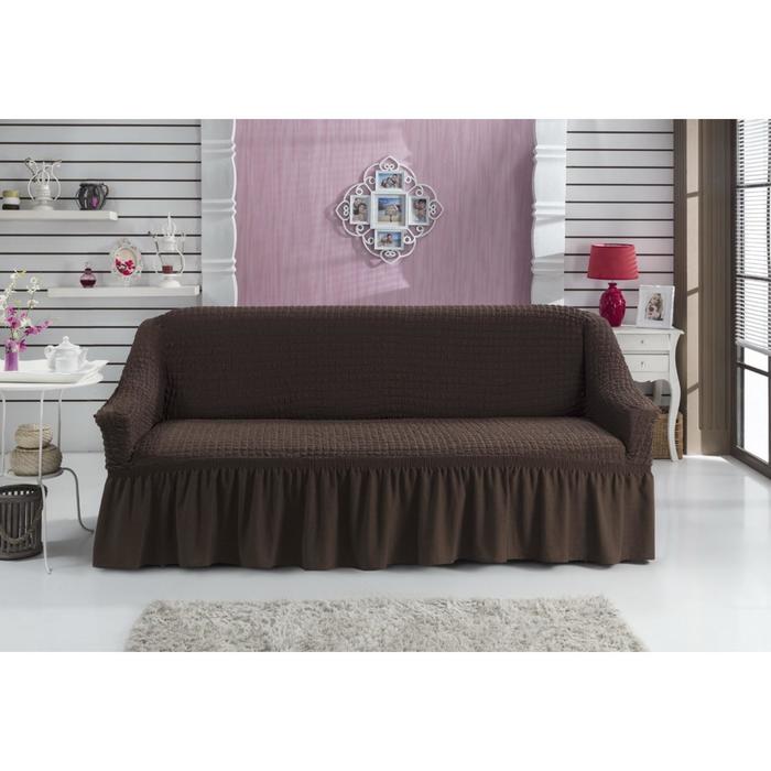 фото Чехол для дивана bulsan двухместный, цвет коричневый