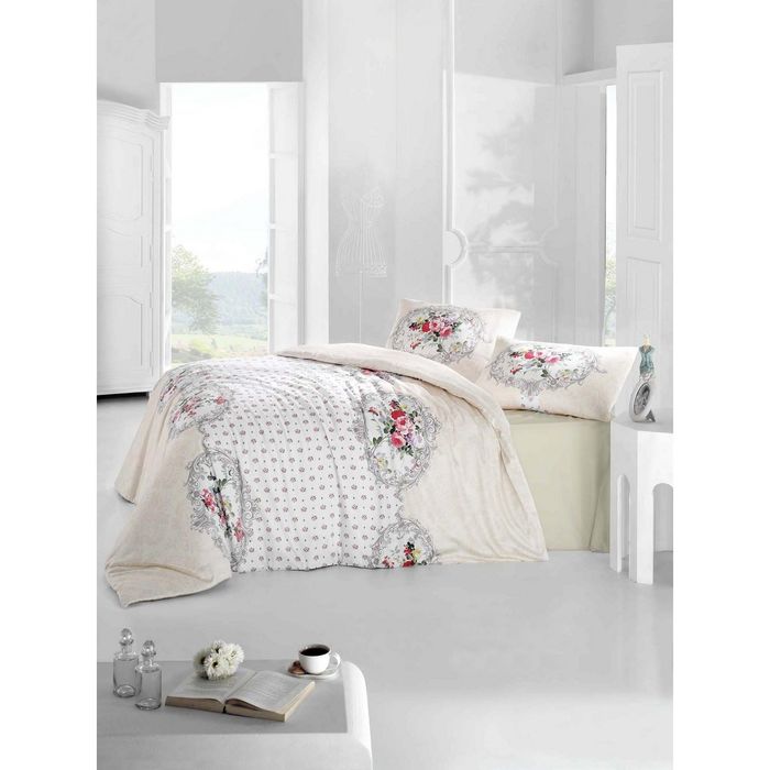 КПБ RANFORCE MIRA 2 сп., размер 240х260, 200х220, 50х70-2 шт., цвет кремовый, ранфорс 115 г/м2   192