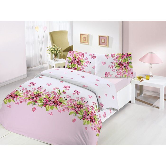 КПБ RANFORCE SUMBUL 2 сп., размер 240х260, 200х220, 50х70-2 шт., цвет розовый, ранфорс 115 г/м2   19