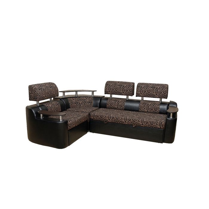 Диван угловой «Эльза-10», обивка шенилл «зебра 1 ХИТ ЭКЗО 3», искусственная кожа Ecotex A 213