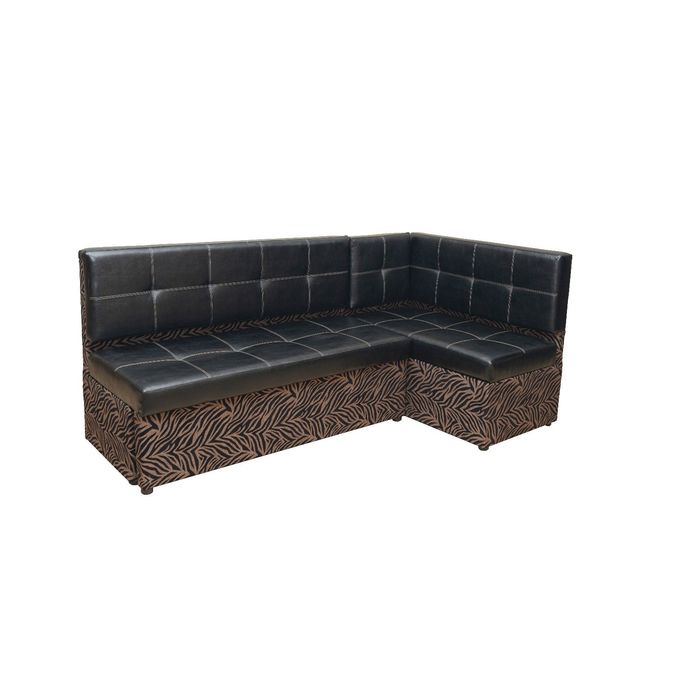 Кухонный уголок шенилл зебра 1 ХИТ ЭКЗО 3 иск. кожа Ecotex A 213, правый