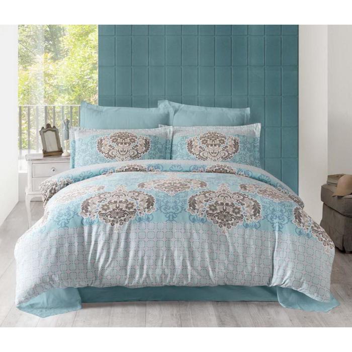 Постельное бельё SAYKA 2 сп., 240х260, 200x220, 50х70-4 шт., сатин 125 г/м², цвет голубой