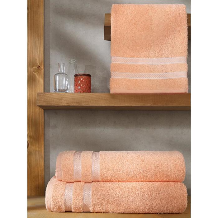 Полотенце KARNA PETEK, размер 100x150 см, махра 380 г/м2 цвет абрикосовый