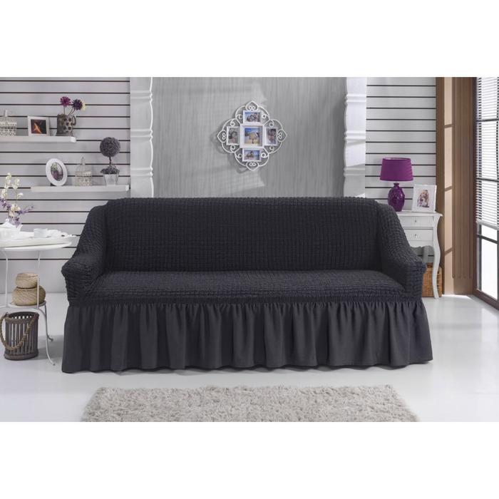 фото Чехол для дивана bulsan двухместный, цвет тёмно-серый