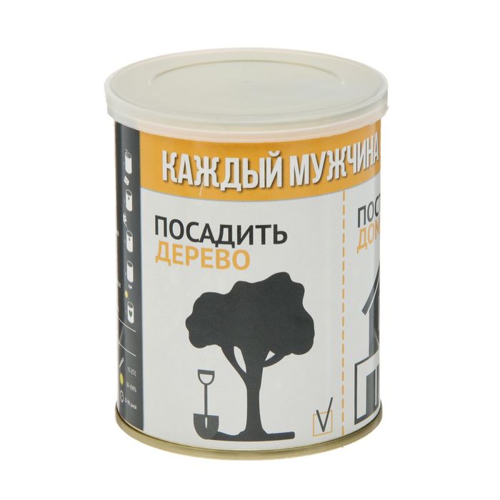 Растущая травка в банке "Каждый мужчина в своей жизни должен!" (ель,набор для выращивания)