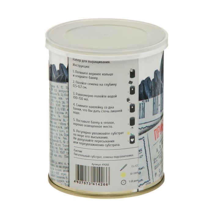 Растущая травка в банке "Выход из кризиса – прибыльное дело" (подсолнечник)