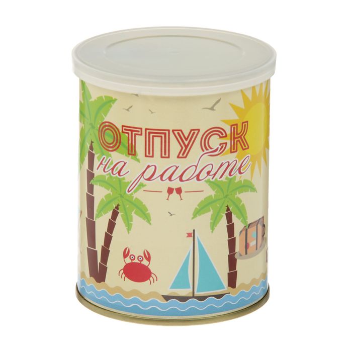 Растущая травка в банке "Отпуск на работе" (пальма, набор для выращивания)