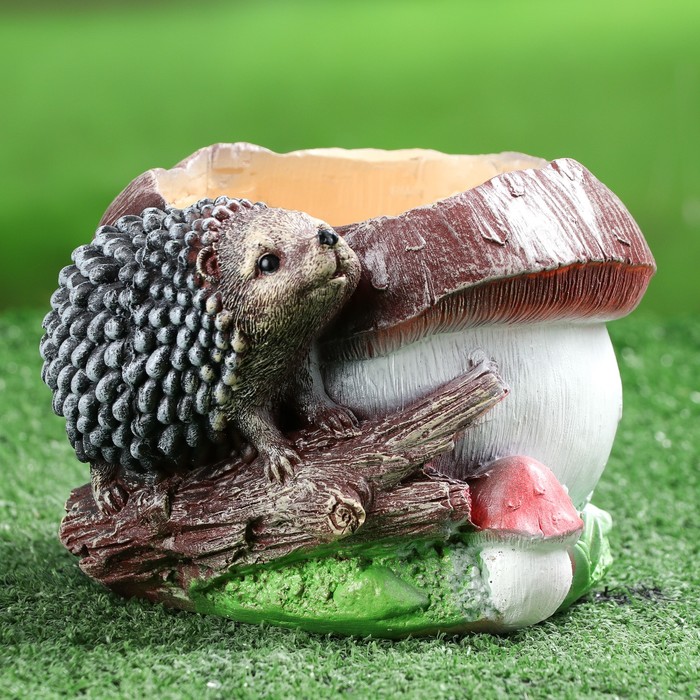 Кашпо "Ёж с грибом" 13*19 см