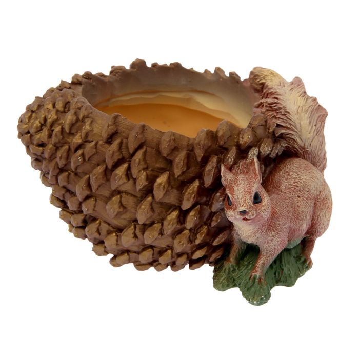 Кашпо "Белка с шишкой" малое, 13*19 см