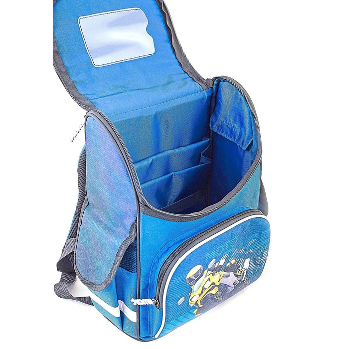 Ранец Стандарт Smart PG-11 34*26*14 мал Moto, синий 553411