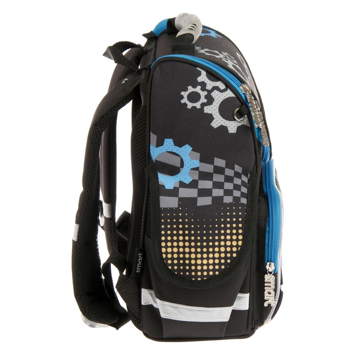 Ранец Стандарт Smart PG-11 34*26*14 мал Blue car, черный 553424