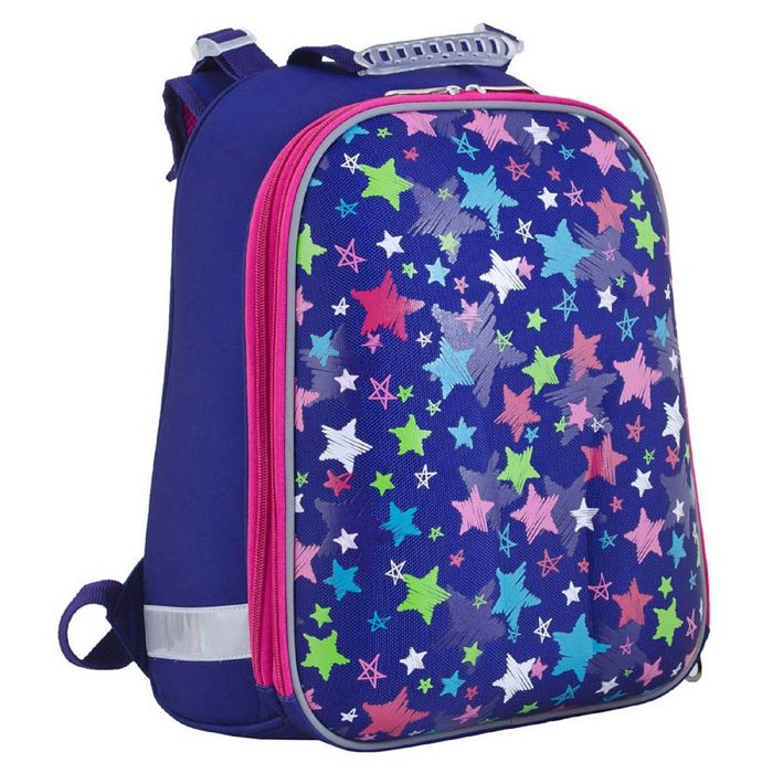 Рюкзак каркасный YES H-12 38*29*15 для девочки Stars, синий 553385