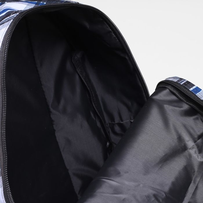 Рюкзак молодёжный "Ромбы", отдел на молнии, наружный карман, цвет серый/синий