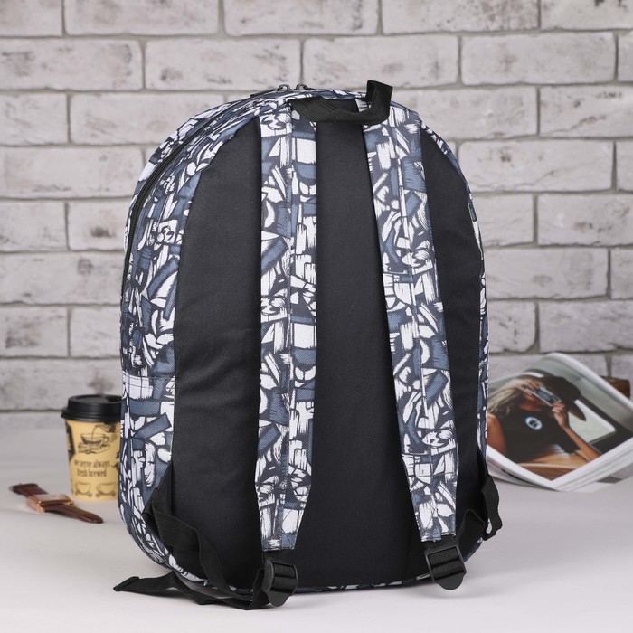 Рюкзак молодёжный "Абстракция", отдел на молнии, наружный карман, цвет серый