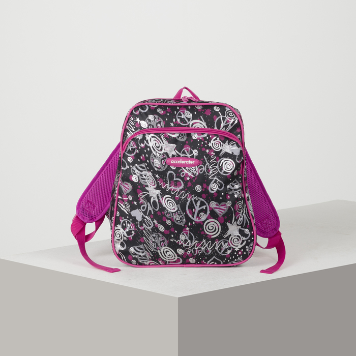 Рюкзак мол Звезды 30*11*33 отдел на молнии нар карман усил спинка черный