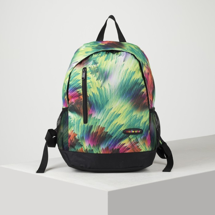 Рюкзак подр Колор 31*13,5*43,5 отдел на молнии нар карман 2 бок сетки зеленый