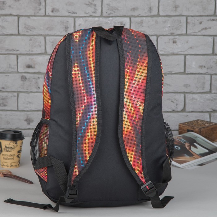 Рюкзак подр Космос 31*13,5*43,5 отдел на молнии нар карман 2 бок сетки оранжевый