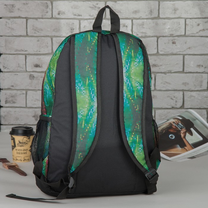 Рюкзак подр Космос 31*13,5*43,5 отдел на молнии нар карман 2 бок сетки зеленый