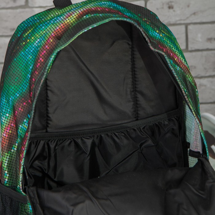 Рюкзак подр Космос 31*13,5*43,5 отдел на молнии нар карман 2 бок сетки зеленый