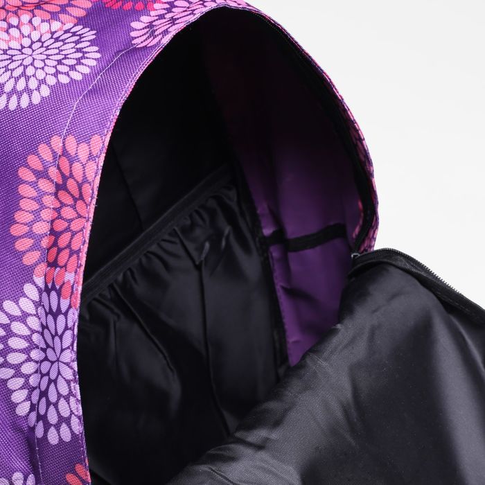 Рюкзак молодёжный на молнии, 1 отдел, наружный карман, 2 боковых кармана сетка, регулируемые лямки, цвет сиреневый