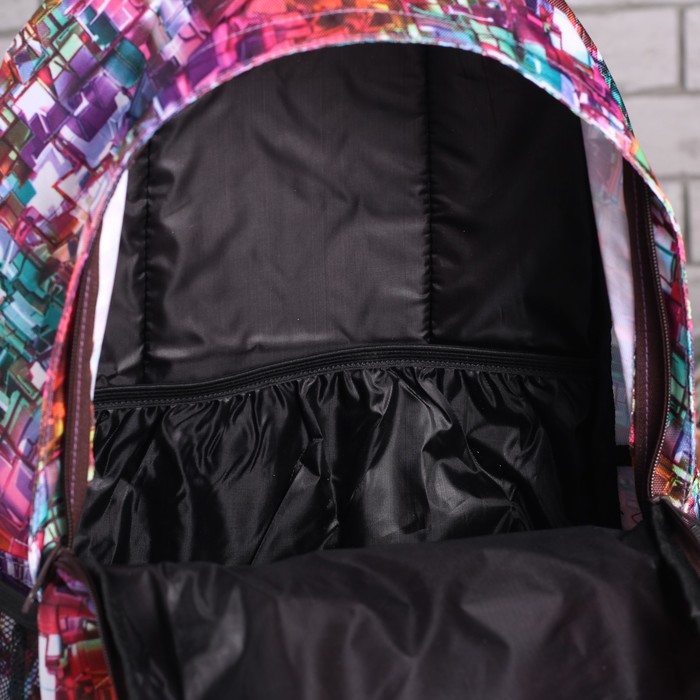 Рюкзак подр Пиксель 31*13,5*43,5 отдел на молнии нар карман 2 бок сетки малиновый