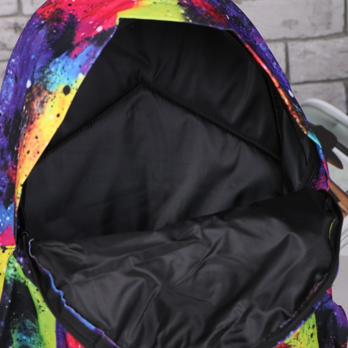 Рюкзак молодёжный "Акварель", отдел на молнии, наружный карман, цвет синий