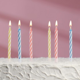 Свечи для торта незадуваемые 'Спираль', набор: 10 шт и 10 подставок Ош