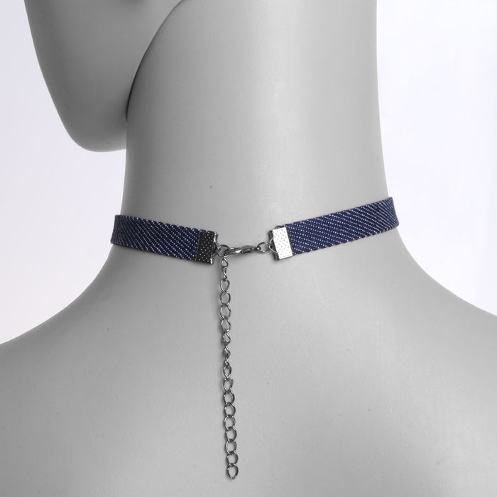 Чокер "Стиль джинс" подкова, цвет сине-белый в золоте