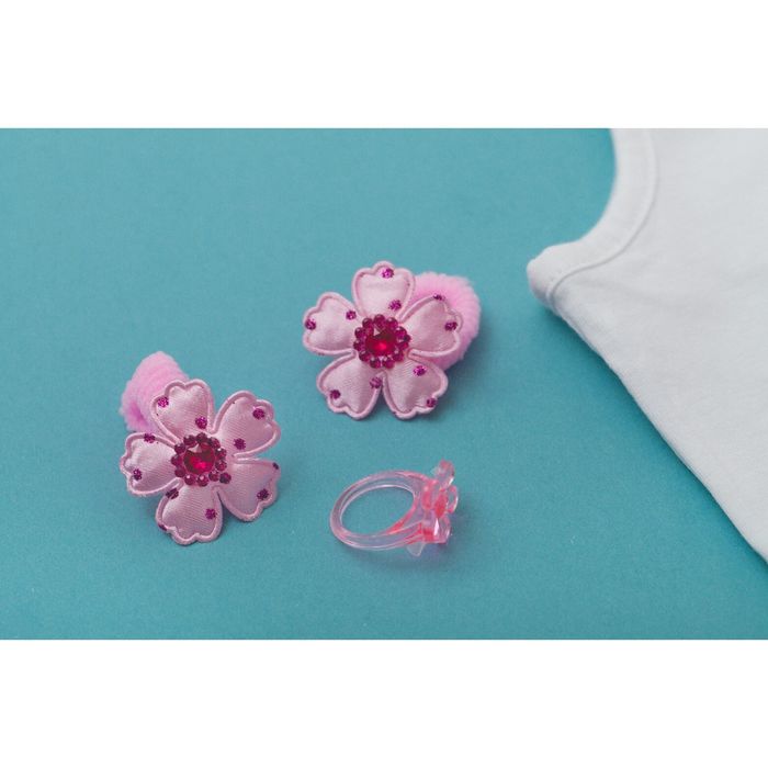 Набор детский "Выбражулька" 5 предметов: 2 резинки, кольцо, бусы, очки, бантики, подвеска МИКС, ассорти