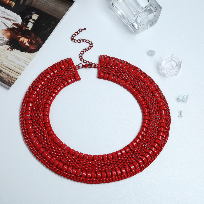 Колье "Элеон" стиль, цвет красный