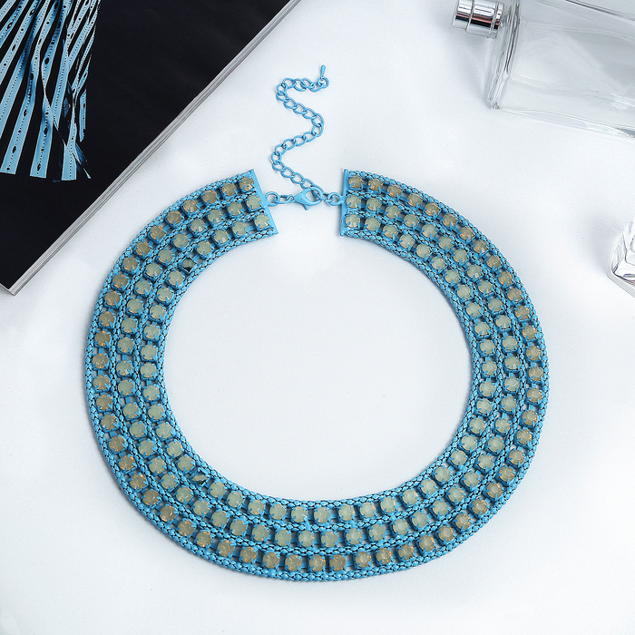 Колье "Элеон" романтик, цвет бело-голубой