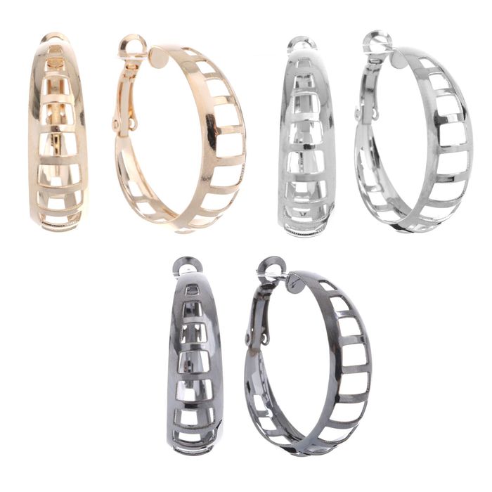 Серьги-кольца "Широкие" квадрат, цвет МИКС, d=3см