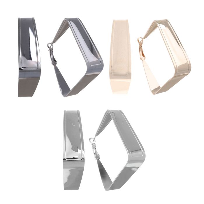 Серьги-кольца "Широкие" треугольники, цвет МИКС, d=5,7см