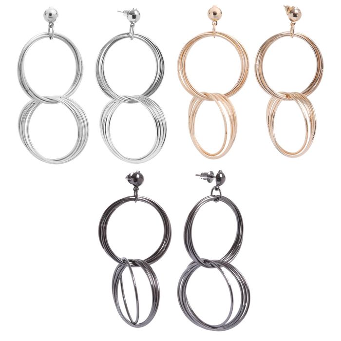 Серьги висячие "Каскад" круги, цвет МИКС