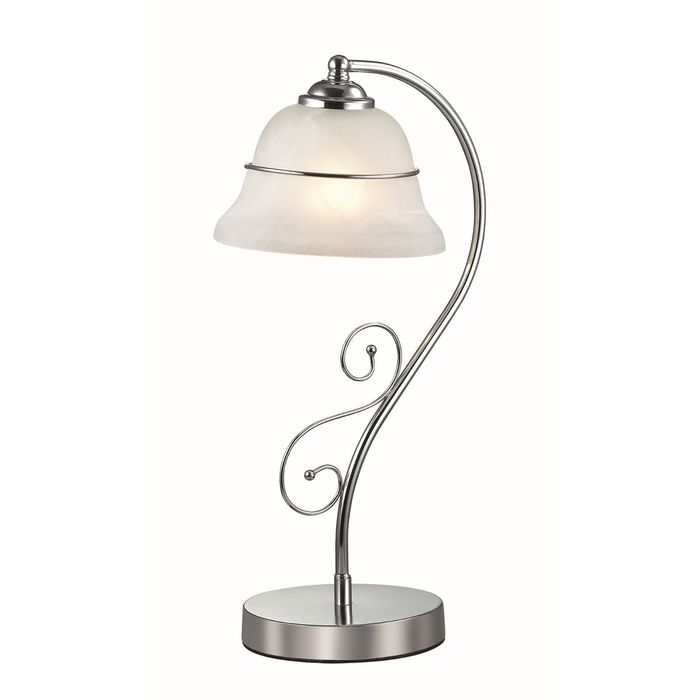 Настольная лампа NEVIA E14 1*40W 220V хром/стекло/метал.декор/хрусталь 39,5х21,5 см