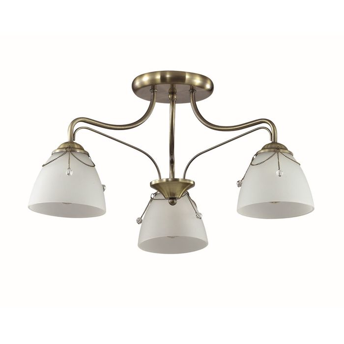 Люстра потолочная DEBORA E14 3*40W 220V бронзовый/стекло/декор.цепочки 31х54 см