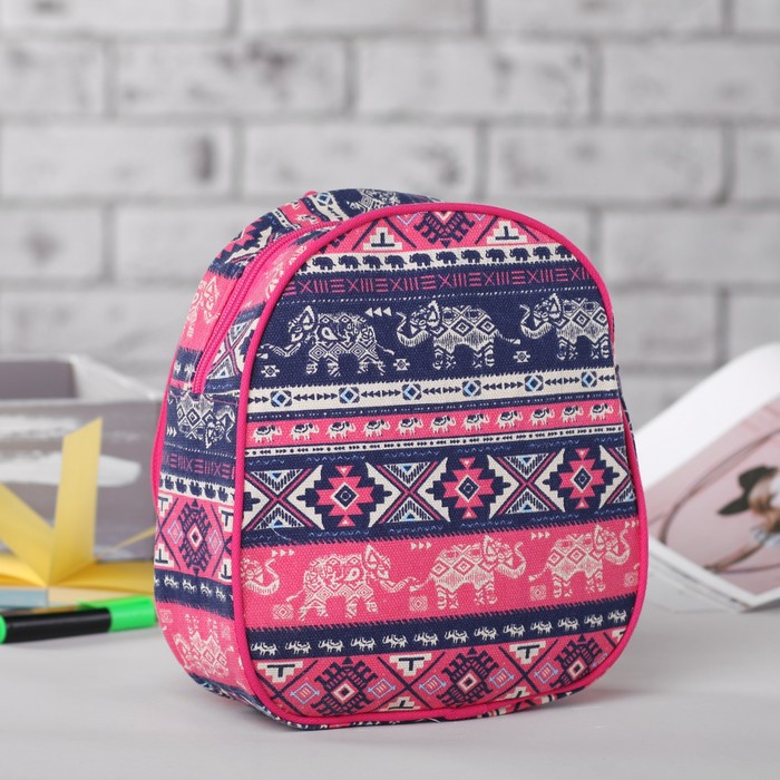 Рюкзак дет Орнамент, 22*7*25, отдел на молнии, розовый/синий