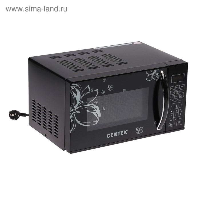 фото Микроволновая печь centek ct-1579, 20 л, сенсор, черная, рисунок цветы