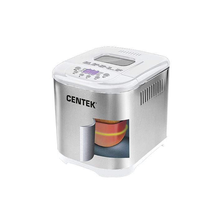 Хлебопечь Centek CT-1412, 700 Вт, 15 программ, 1000 г, выбор цвета корочки, белая