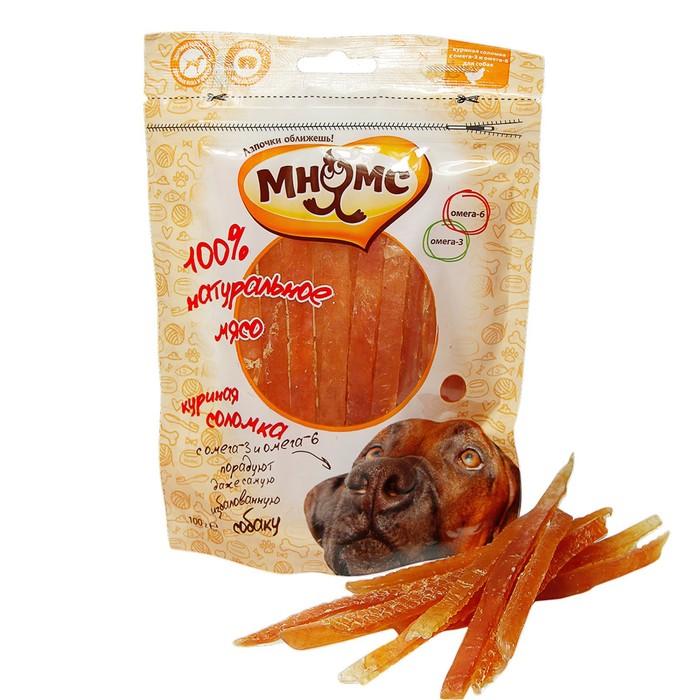 

Лакомство "Мнямс" для собак, куриная соломка, Омега-3, Омега-6, 100 г.