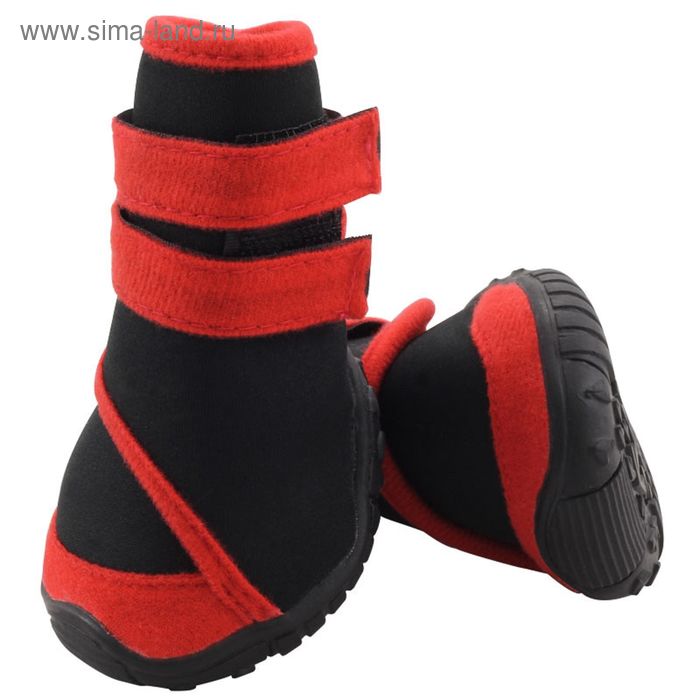 фото Ботинки triol мягкие для собак xl , неопрен на липучках, красные