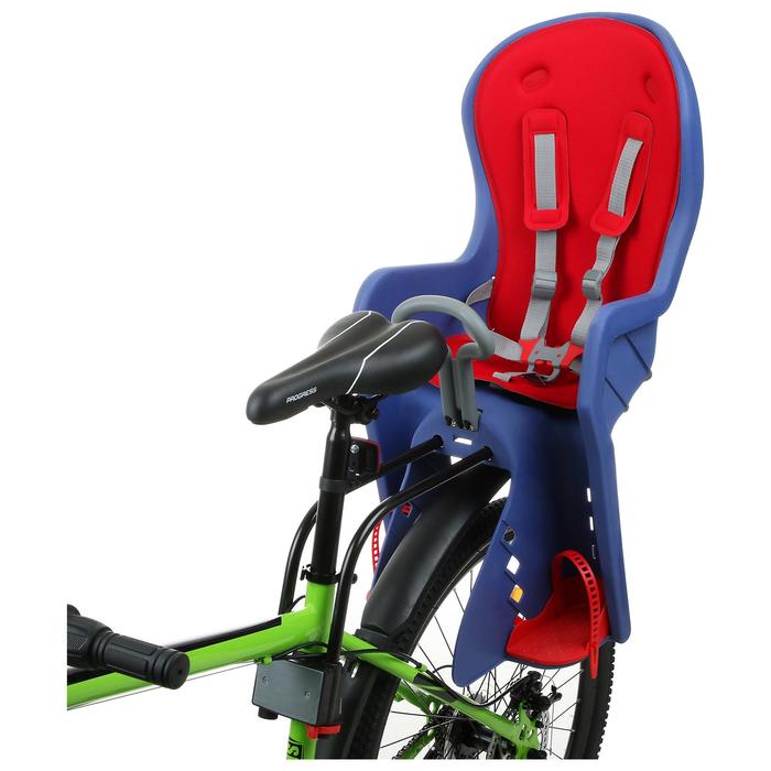 Велокресло заднее BQ-9-1 с ручкой, крепление на раму, цвет синий