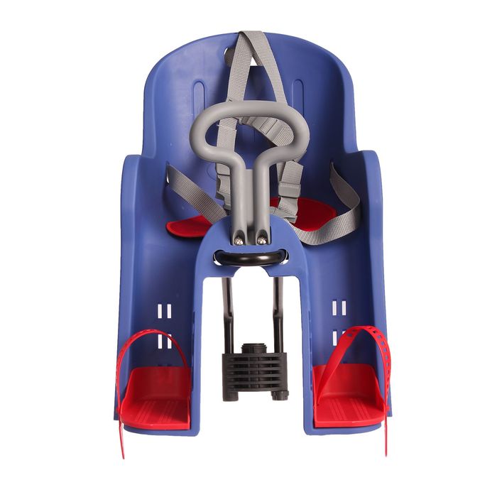 Велокресло переднее BQ-10 с ручкой, крепление на раму, цвет синий