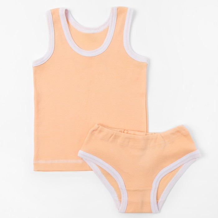 Комплект для девочки (майка+трусы), рост 86-92 см , цвет персиковый 1082-52_М