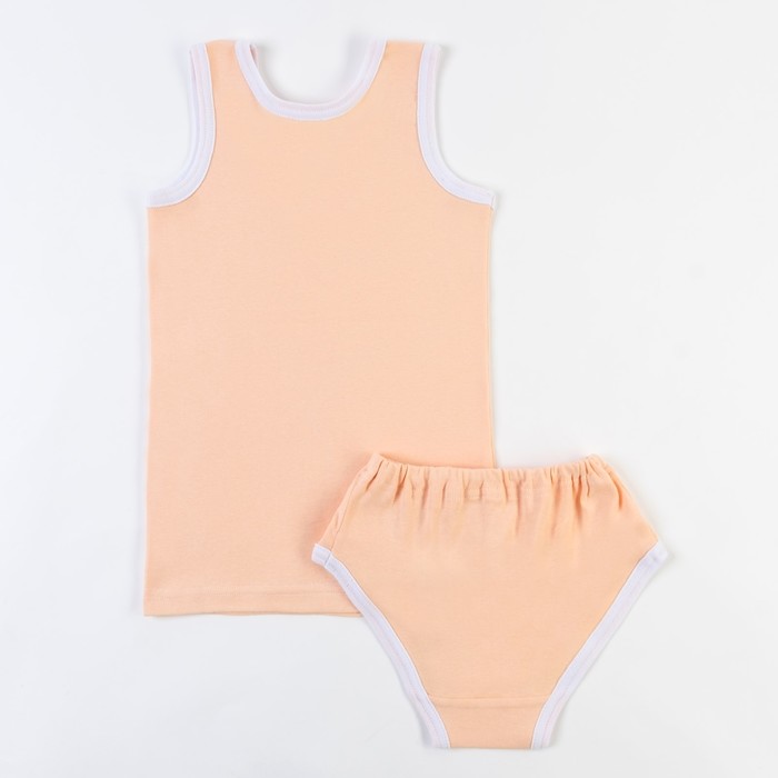 Комплект для девочки (майка+трусы), рост 116-122 см, цвет персиковый 1082-64