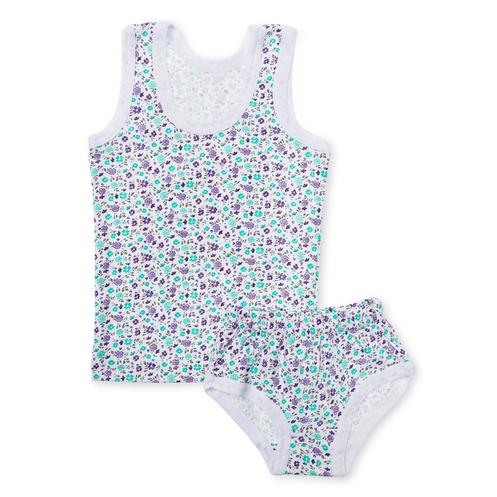 Комплект для девочки (майка+трусы), рост 92-98 см, цвет белый, принт микс 1103-56_М