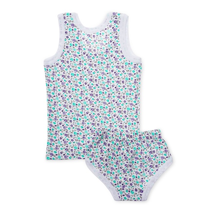 Комплект для девочки (майка+трусы), рост 92-98 см, цвет белый, принт микс 1103-56_М