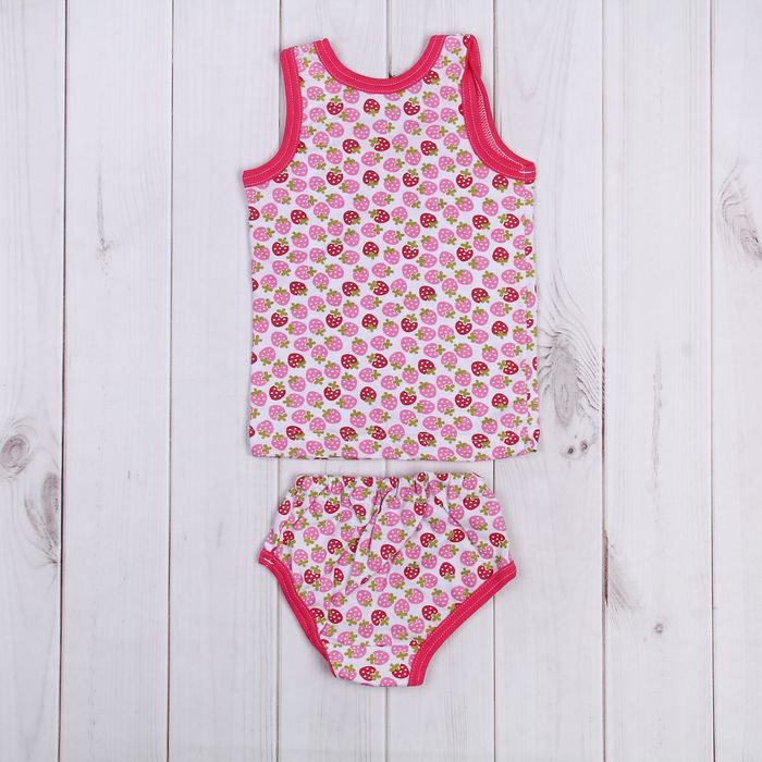 Комплект для девочки (майка+трусы), рост 92-98 см, цвет белый, принт микс 1103-56_М