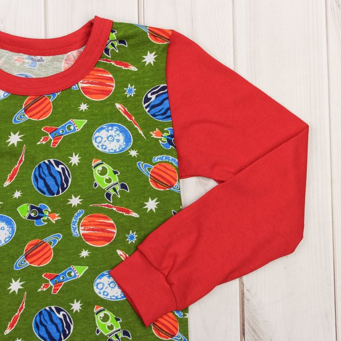 Пижама для мальчика, рост 92-98 см, цвет красный, принт микс 1310-56 _М